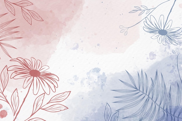 Free vector hand drawn background with pastel flowers