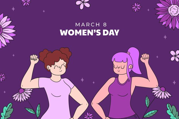 Hand drawn background for women's day celebration