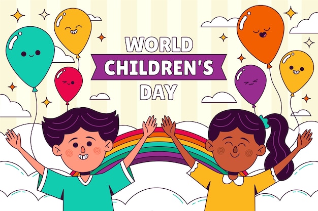 Hand drawn background for world children's day celebration