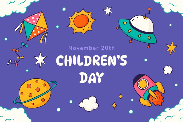 Hand drawn background for world children's day celebration