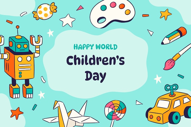 Hand drawn background for world children's day celebration