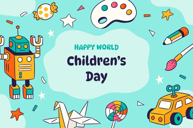 Hand drawn background for world children's day celebration