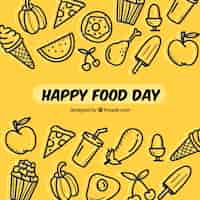 Free vector hand-drawn background for world food day