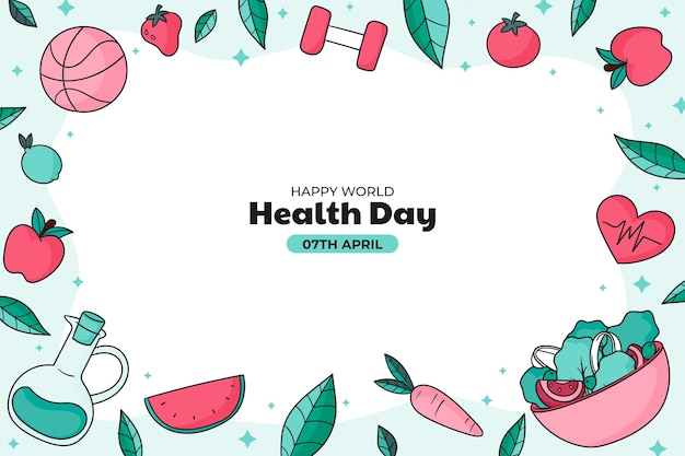 Free vector hand drawn background for world health day celebration