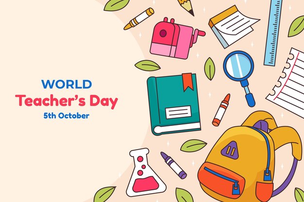 Hand drawn background for world teachers day