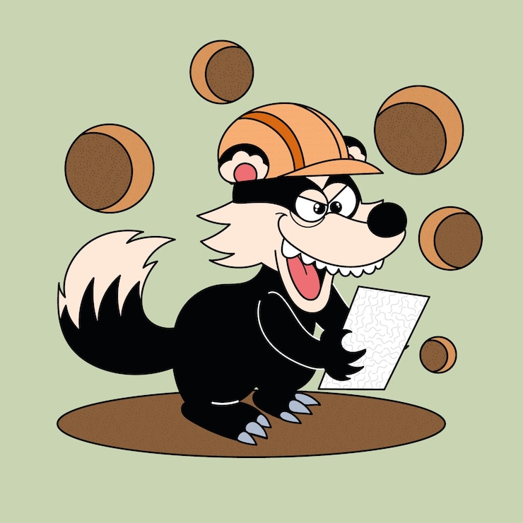 Free Vector hand drawn badger cartoon illustration