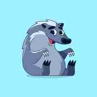 Free vector hand drawn badger cartoon illustration