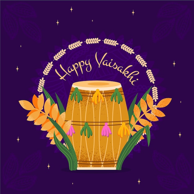 Free vector hand drawn baisakhi illustration