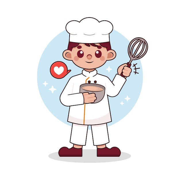 Free vector hand drawn baker cartoon illustration