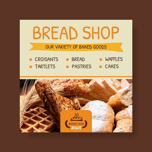 Free vector hand-drawn bakery 1880 instagram post