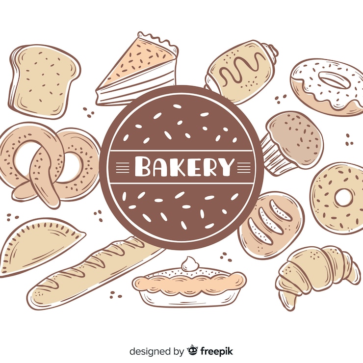 Free Vector hand drawn bakery background