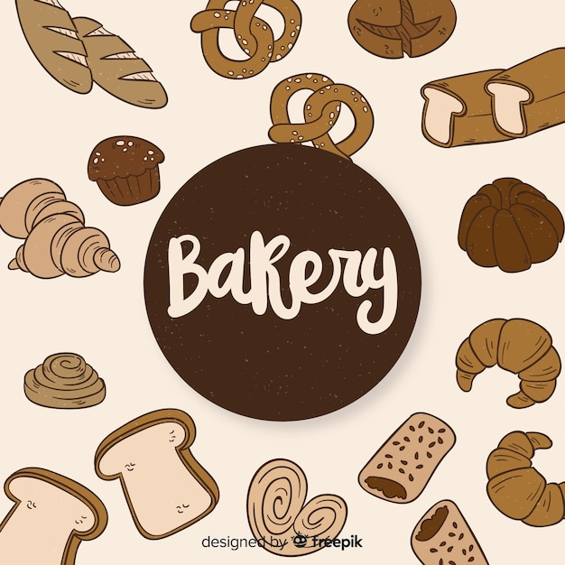 Free vector hand drawn bakery background