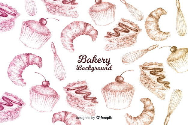 Free vector hand drawn bakery background