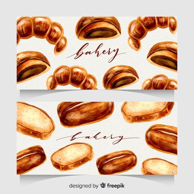 Free vector hand drawn bakery banners