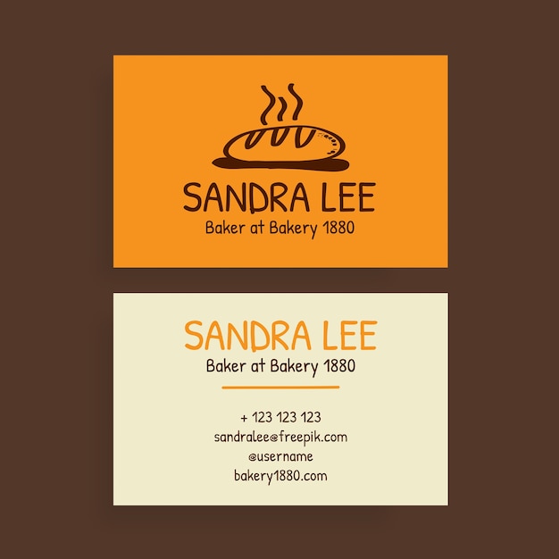 Free vector hand drawn bakery business card