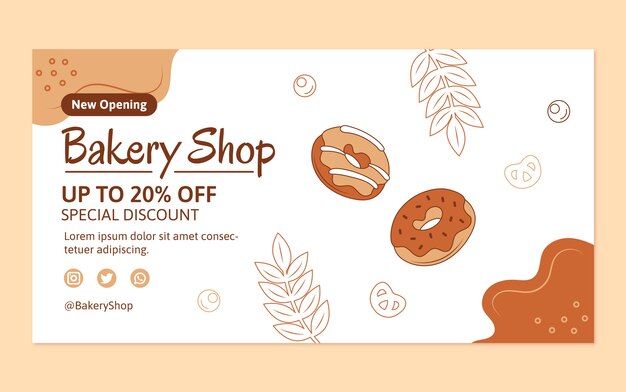 Hand drawn bakery facebook ad design