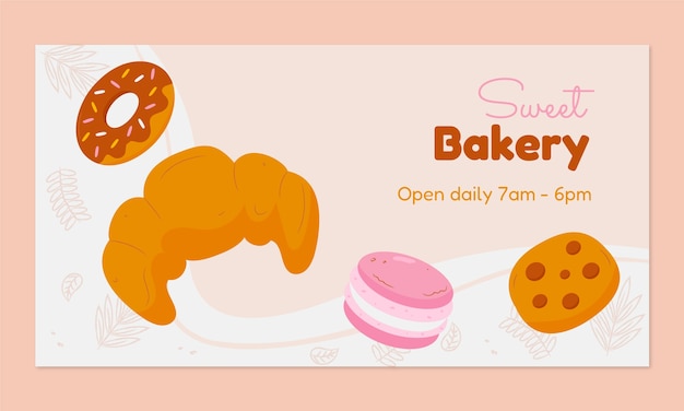 Free vector hand drawn bakery facebook template