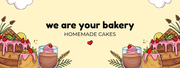 Free vector hand drawn bakery header template