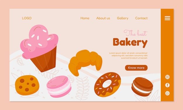 Hand drawn bakery landing page