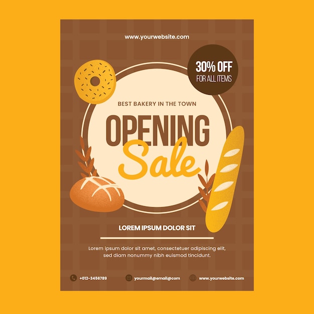 Free vector hand drawn bakery poster template