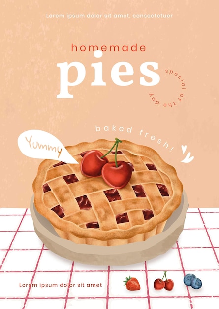Free Vector hand drawn bakery poster template