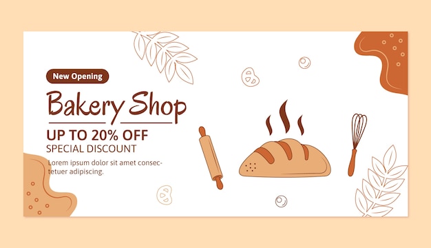 Free vector hand drawn bakery sale banner design