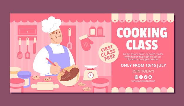 Hand drawn bakery sale banner template