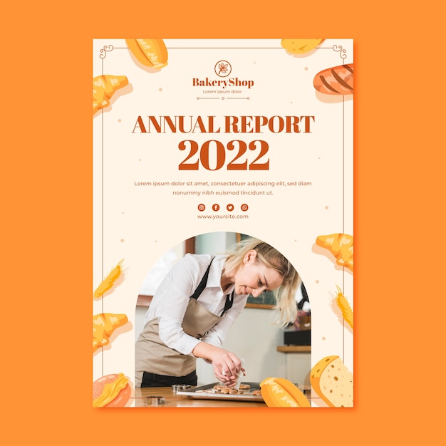 Hand drawn bakery shop annual report