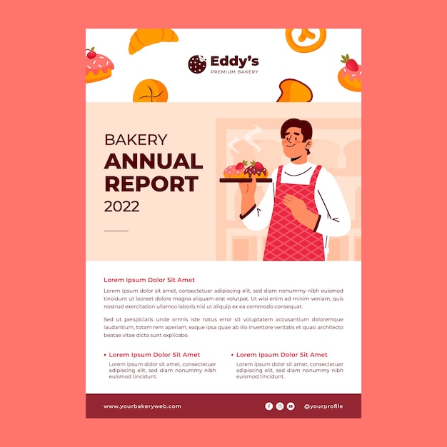 Hand drawn bakery shop annual report