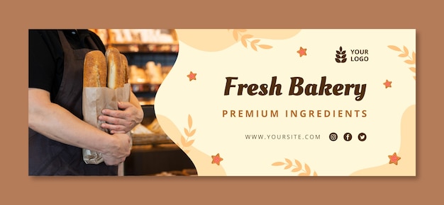 Free vector hand drawn bakery shop facebook cover