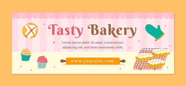 Free vector hand drawn bakery shop facebook cover