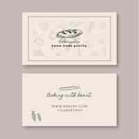 Free vector hand drawn bakery shop horizontal business card