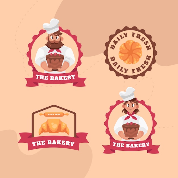 Hand drawn bakery shop labels