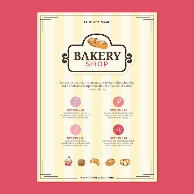 Hand drawn bakery shop poster