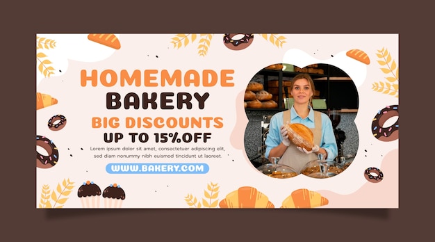 Hand drawn bakery template design