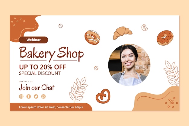 Hand drawn bakery webinar design