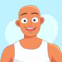 Free vector hand drawn  bald head cartoon illustration