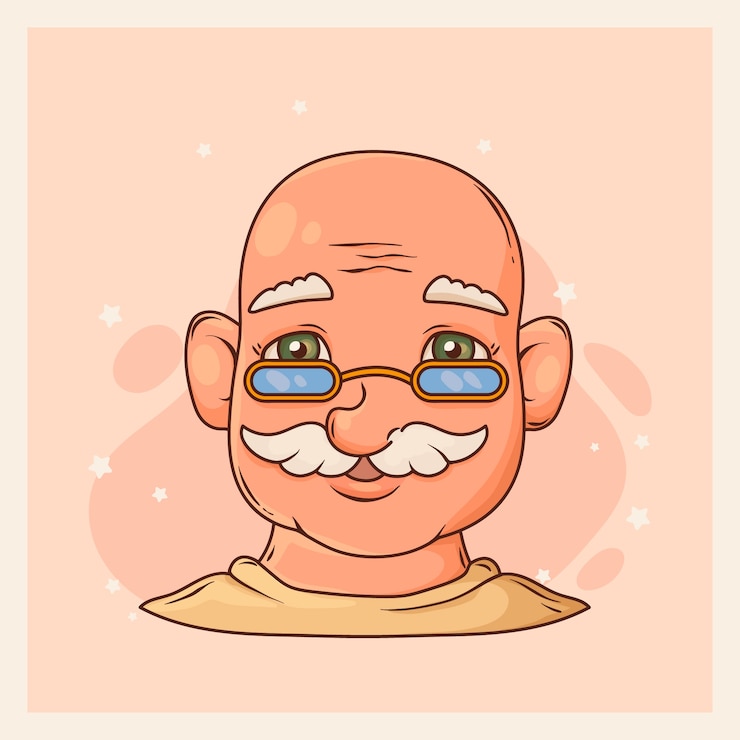 무료 Vector 손으로 그린 머리 만화 일러스트레이션