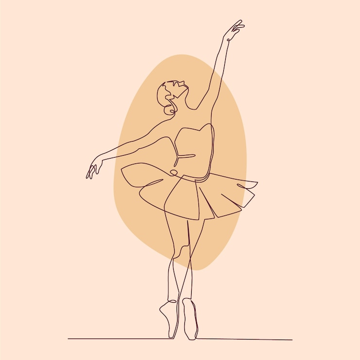 Free Vector hand drawn ballerina outline illustration