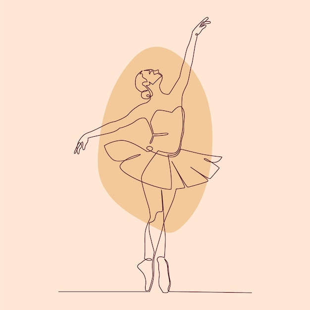 Hand drawn ballerina outline illustration