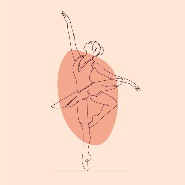 Vettore gratuito illustrazione del contorno della ballerina disegnata a mano