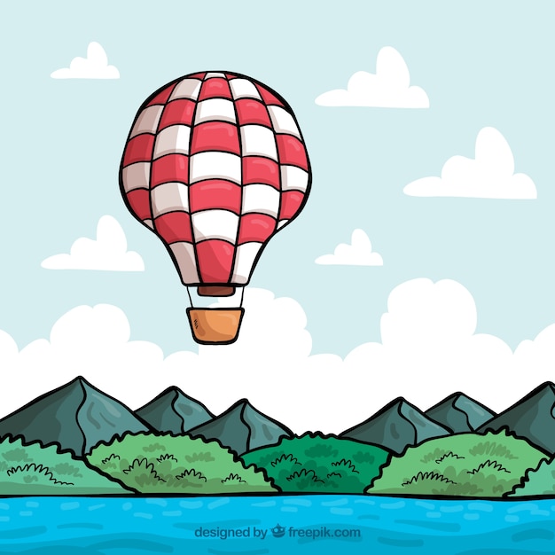 Hand drawn balloon with vintage style