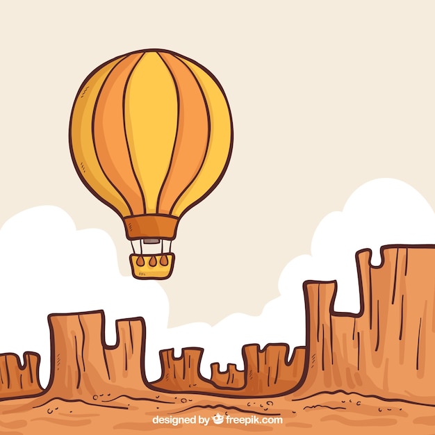 Free vector hand drawn balloon with vintage style