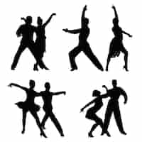 Free vector hand drawn ballroom dancing silhouette