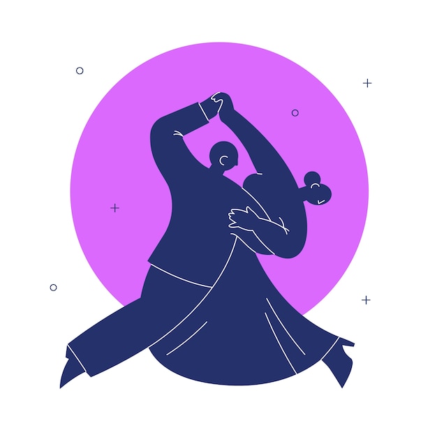 Free vector hand drawn ballroom dancing silhouette