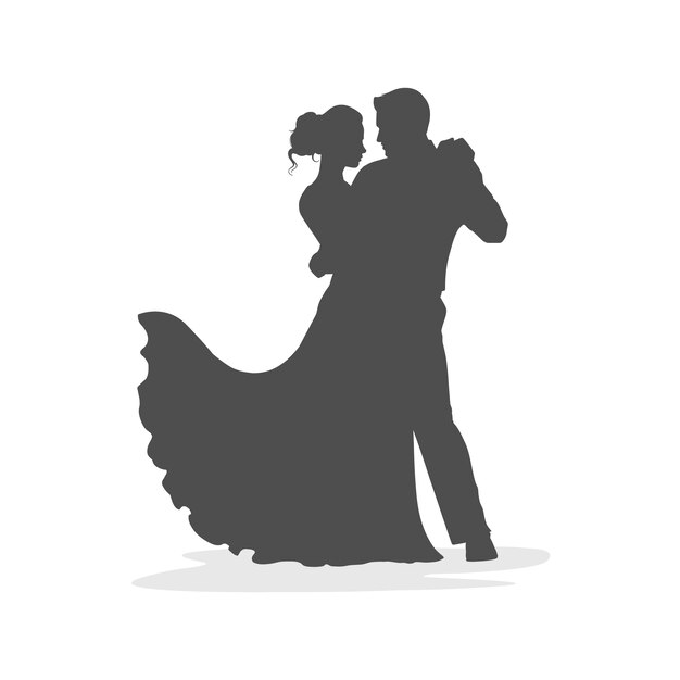 hand drawn ballroom dancing silhouette