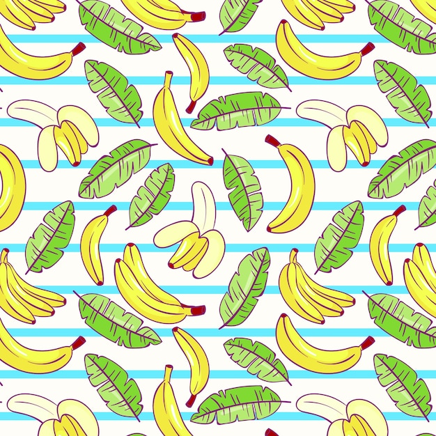 Hand drawn banana fruit pattern design