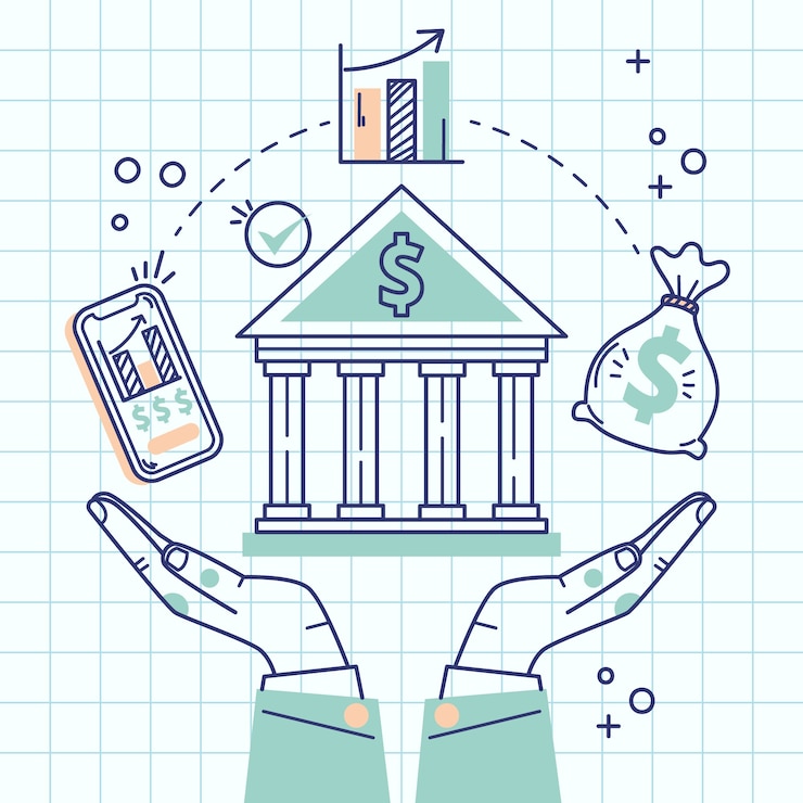 Free Vector hand drawn bank drawing doodle illustration