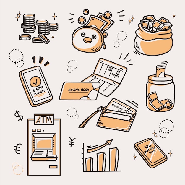 Free Vector hand drawn bank drawing doodle illustration
