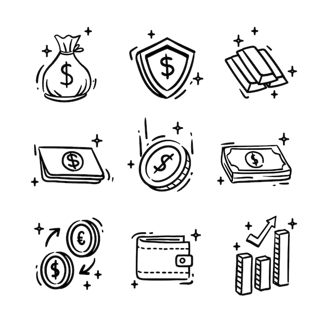 Free vector hand drawn bank drawing doodle illustration